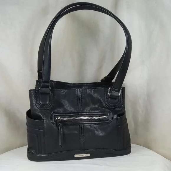 Rossetti Courte Black Fax Leather Satchel Shoulder Bag - Picture 5 of 16